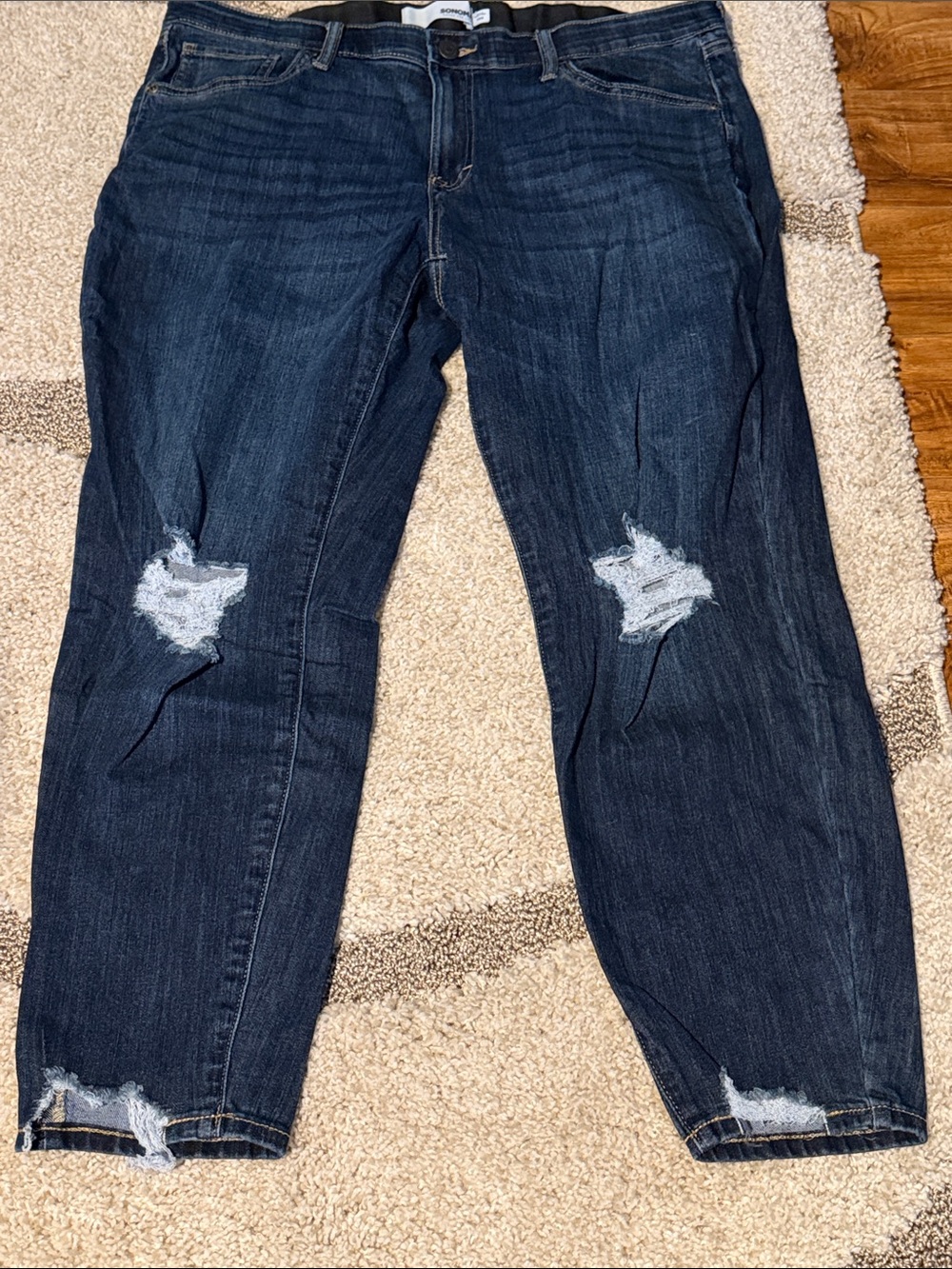 Sonoma Dark Blue Distressed Boyfriend Jeans